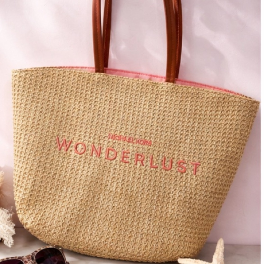 Michael Kors Wonderlust Beige and Pink Tote